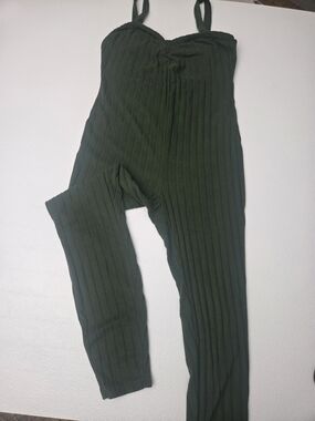 Fashion Nova Ribbed Olive Green Jumpsuit